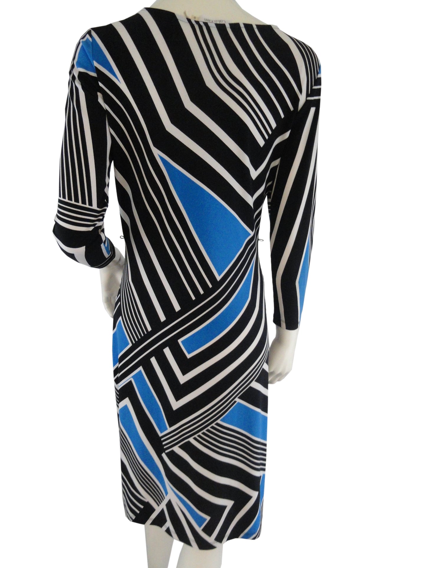Calvin Klein Black, White and Blue Dress Size 8 SKU 001003