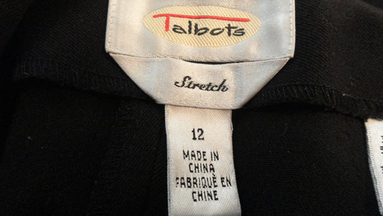 Load image into Gallery viewer, Talbots 80&amp;#39;s Black Stretch Pants Size 12 SKU 000171
