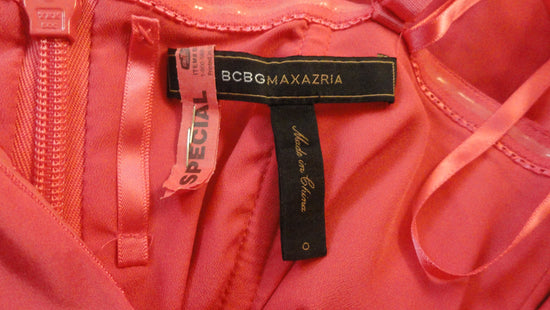 BCBG MAXAZRIA 80's Dress Coral Black size 0 SKU 000194-9