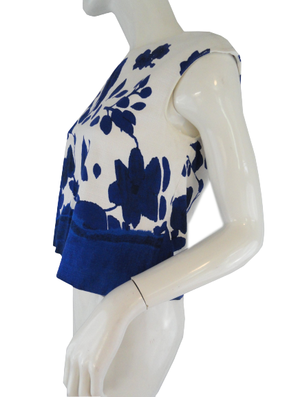 SOLD Zara Basic Blouse Blue and White Size 5 SKU 000150