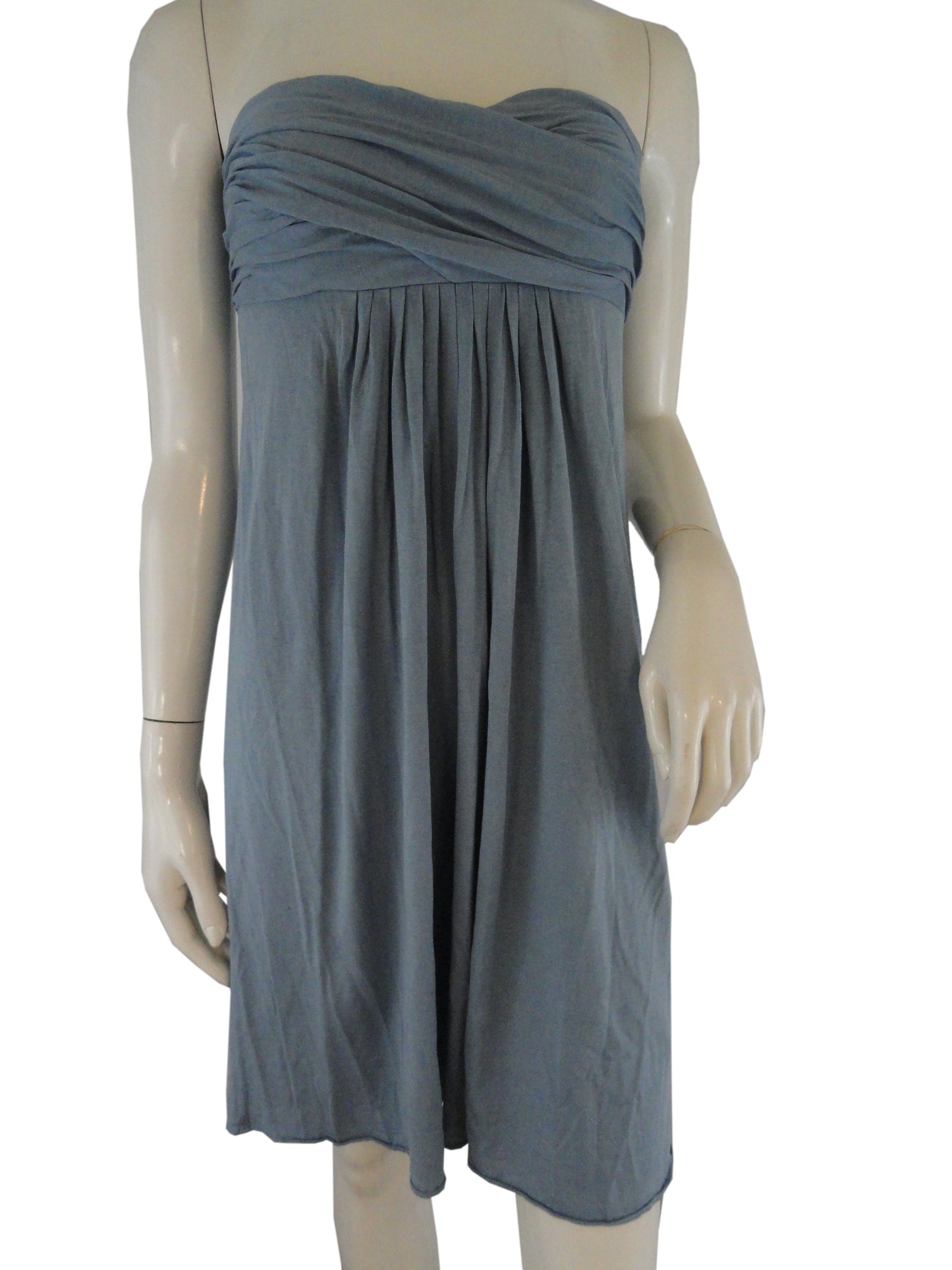 Load image into Gallery viewer, Banana Republic Dress Strapless Grey Blue Size Small SKU 001003
