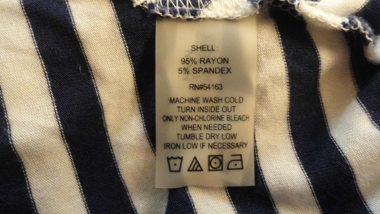 Calvin Klein 70's Blue and White Striped Rayon Nautical Style Dress Si Designers On A Dime Calvin Klein 70's Blue and White Striped Rayon Nautical Style Dress Si Designers On A Dime