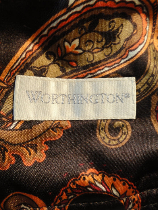 Worthington 80's Skirt  Brown Paisley Size 10 SKU 000094
