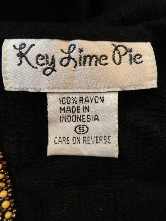 Load image into Gallery viewer, Key Lime Pie Black Gauze Midi Dress Size Small SKU 000065
