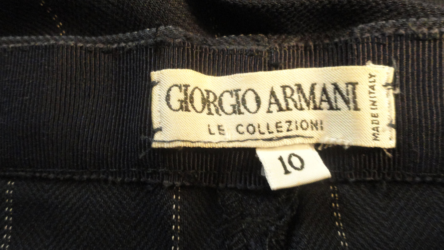 Load image into Gallery viewer, Giorgio Armani Pin Striped Navy Blue Dress Pants Size 10 SKU 000180
