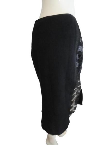 Elie Tahari Black Textured Skirt Size 8 SKU 000144