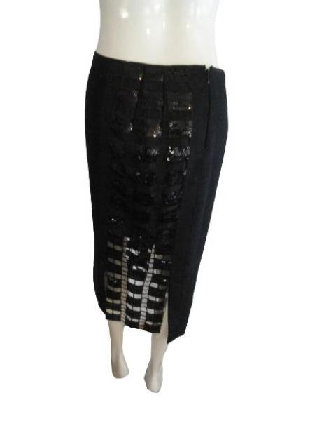 Load image into Gallery viewer, Elie Tahari Black Textured Skirt Size 8 SKU 000144
