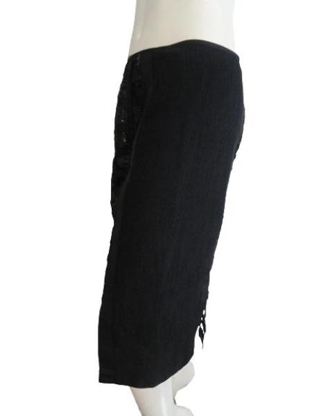 Load image into Gallery viewer, Elie Tahari Black Textured Skirt Size 8 SKU 000144
