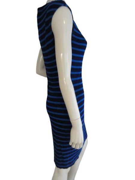 Load image into Gallery viewer, Ellen Tracy Blue Stripe Dress Size 4 SKU 000194-15
