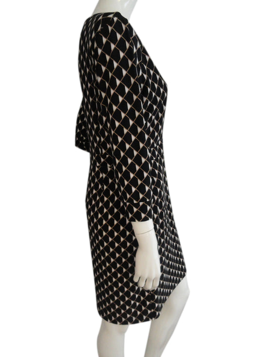 Tommy Hilfiger 70's Black, White, and Brown Dress size 8 SKU 000194-16