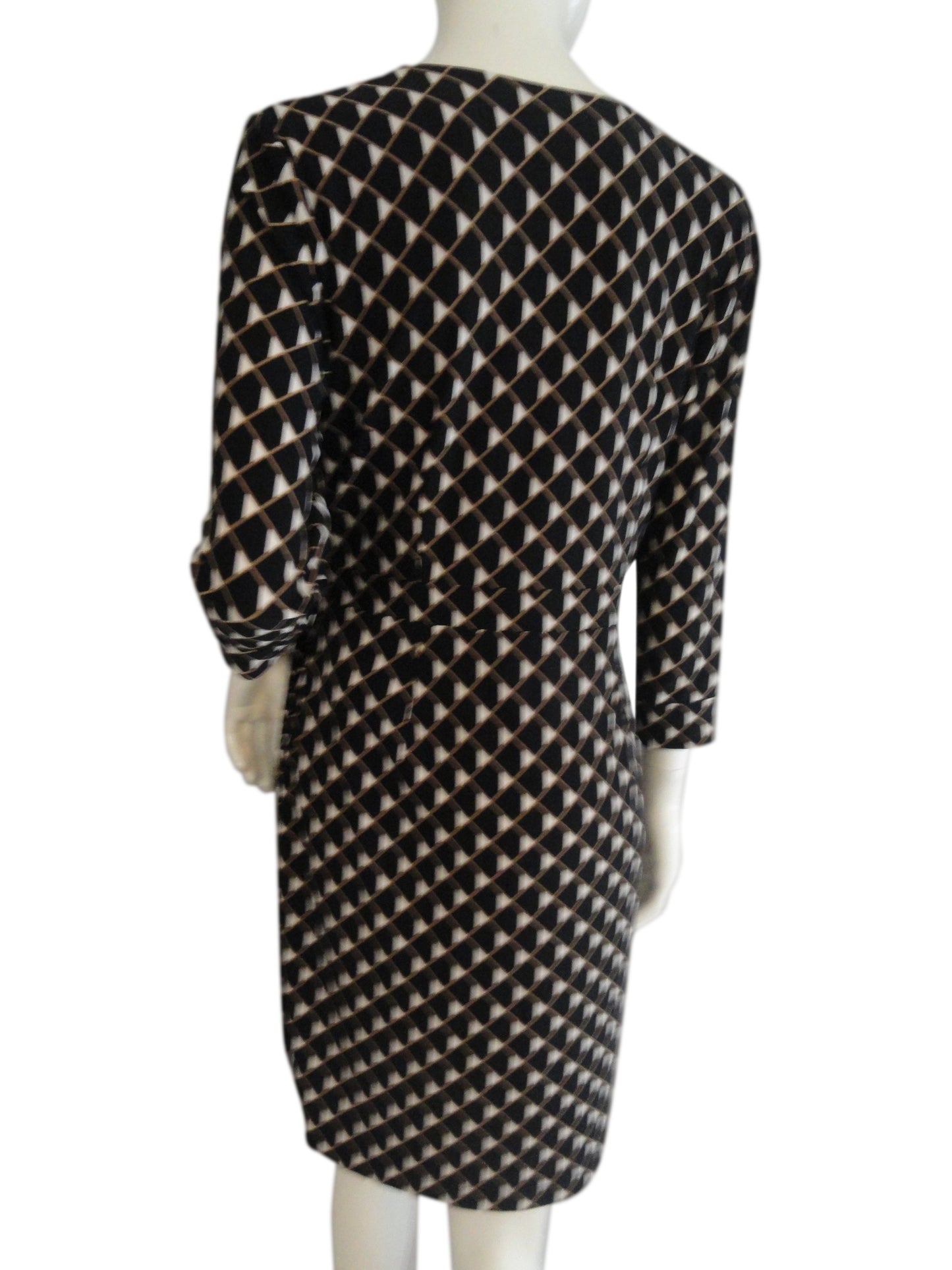 Tommy Hilfiger 70's Black, White, and Brown Dress size 8 SKU 000194-16