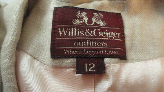 Willis & Geiger Jacket Tan Size 12 SKU 000185-5