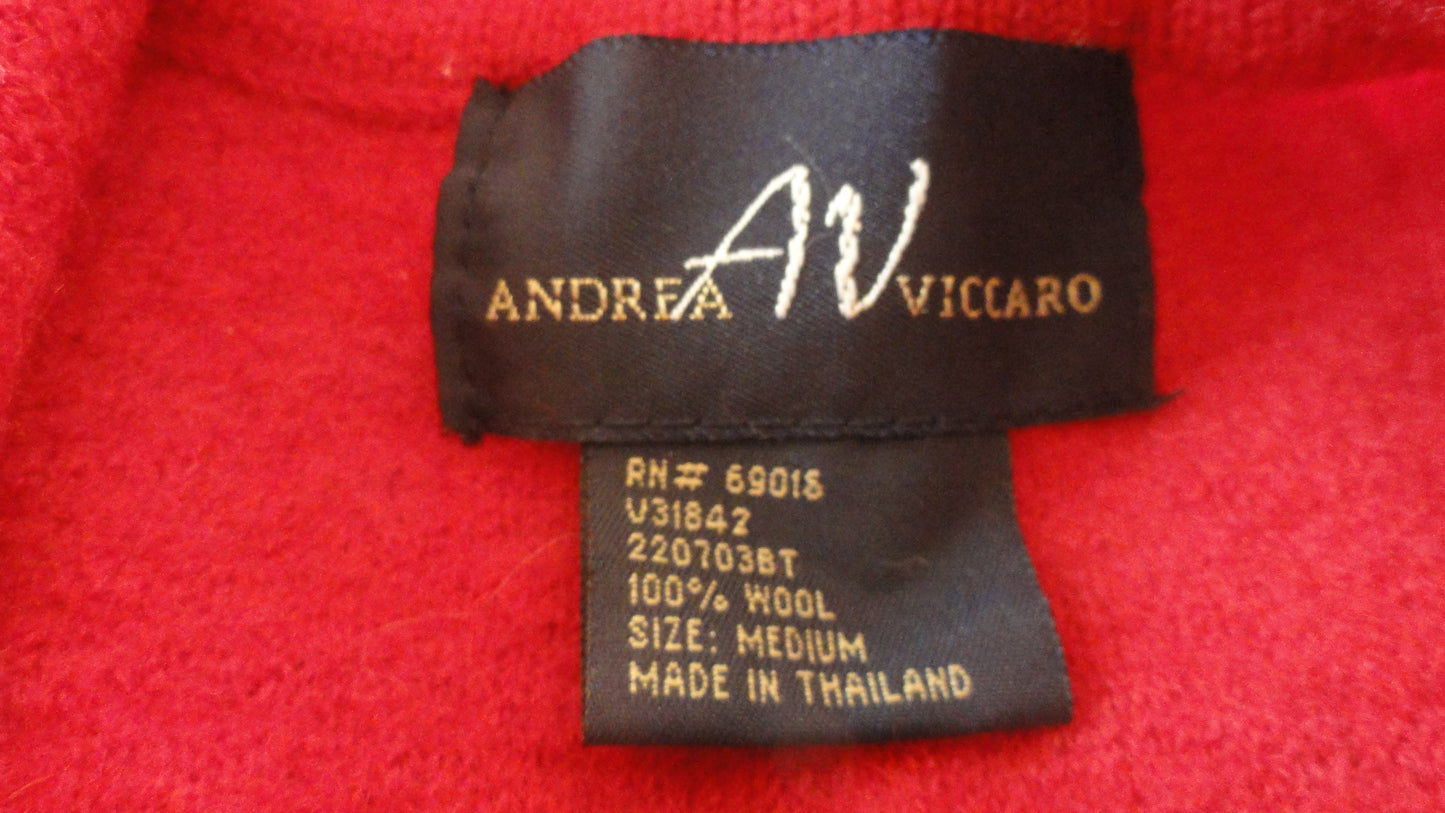 Andrea Viccaro 80's 100% Wool Red Long Sleeve Blazer Size Medium SKU 000203