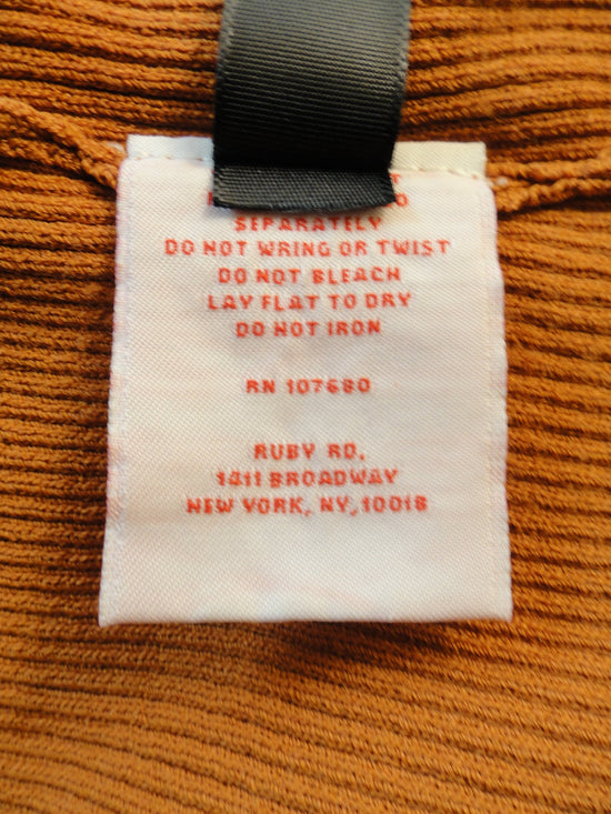 Beaded 90's Boho Burnt Orange Knit Top SKU 000101