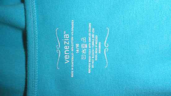 Venezia 90's Aqua Blue Top Size 14/16 SKU 000167