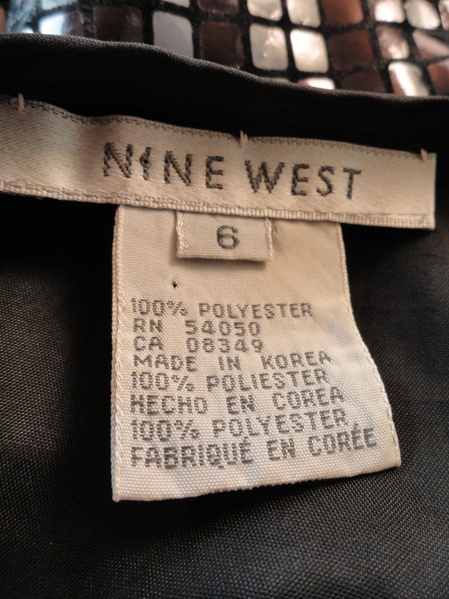 SOLD Nine West 70's Sequin Tie Halter Top Black Size 6 SKU 000071