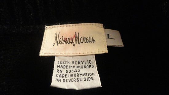 Load image into Gallery viewer, Neiman Marcus 70&amp;#39;s Long Sleeve Sweater Black with Color Blocks Size L SKU 000206
