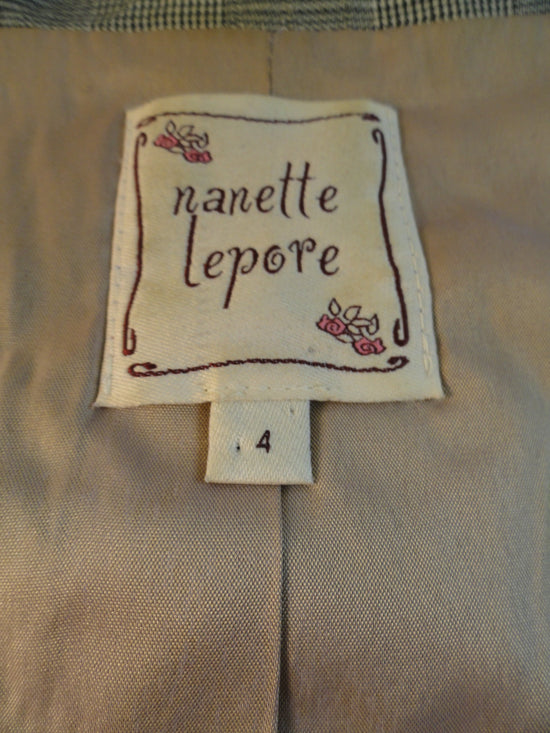 Nanette Lepore Blazer Plaid Black & Tan Size 4 SKU 000080