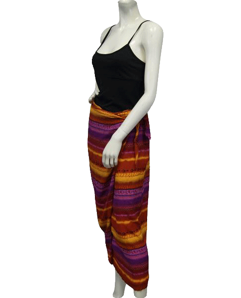 Silk Club Boho Tribal Wrap Skirt Size Large SKU 000054