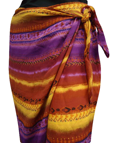 Silk Club Boho Tribal Wrap Skirt Size Large SKU 000054