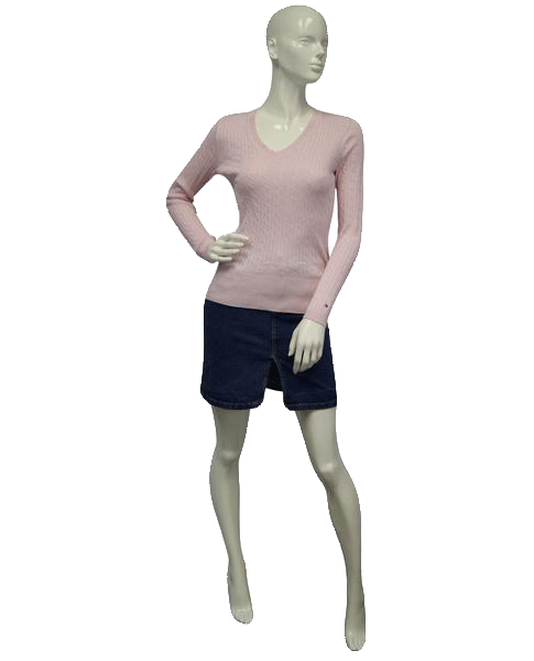 Tommy Hilfiger 80's Sweater Pink V-Neck Size M SKU 000024