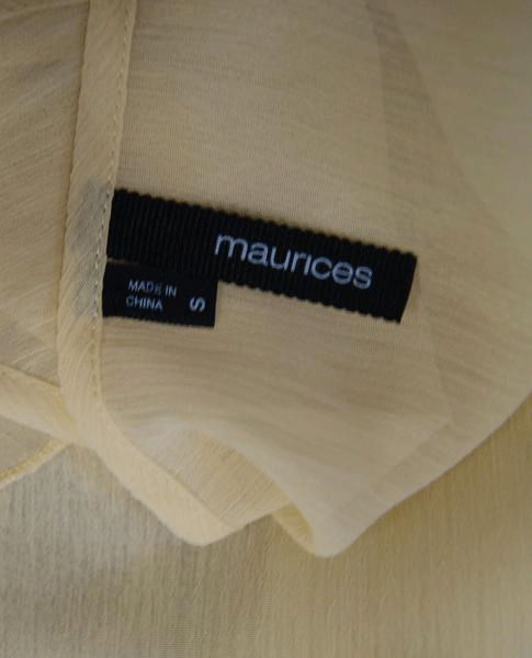 Maurice's Pale Yellow Sheer Sleeveless Blouse Size Small SKU 000051