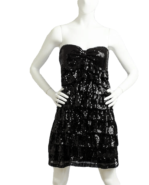sequin hearts strapless dress Sequin Hearts strapless sequenced beaded dress