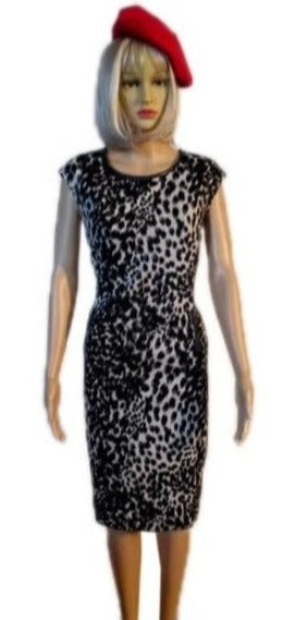 Calvin Klein 70's Dress Beige and Black Size 14 SKU 000231-3