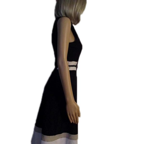 Calvin Klein 70's  Dress Black White and Beige Size 10 SKU 000231-8