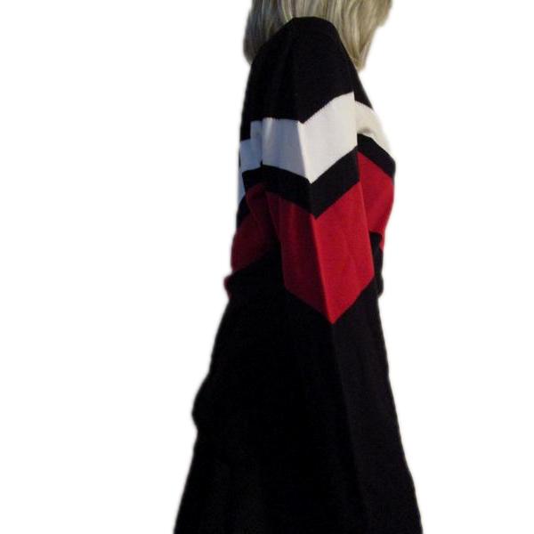 Load image into Gallery viewer, Calvin Klein 70&amp;#39;s Sweater Black White and Red Size XL SKU 000231-9
