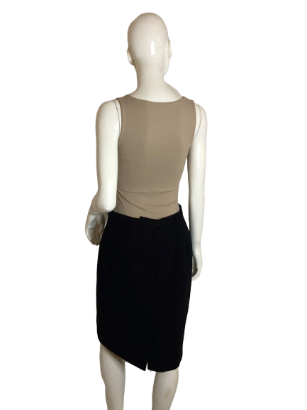 Escada 70's Wool Skirt Black Size 42 NWOT SKU 000261-4