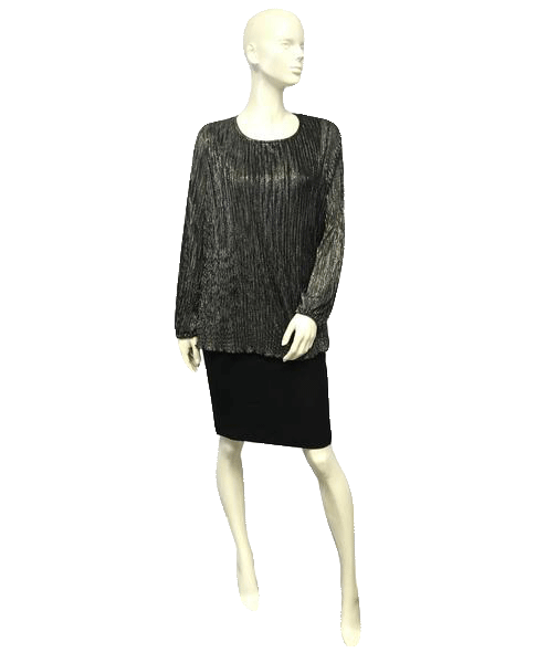 Linea by Louis Dell'Olio Silver Lame Top Size 1X SKU 000051