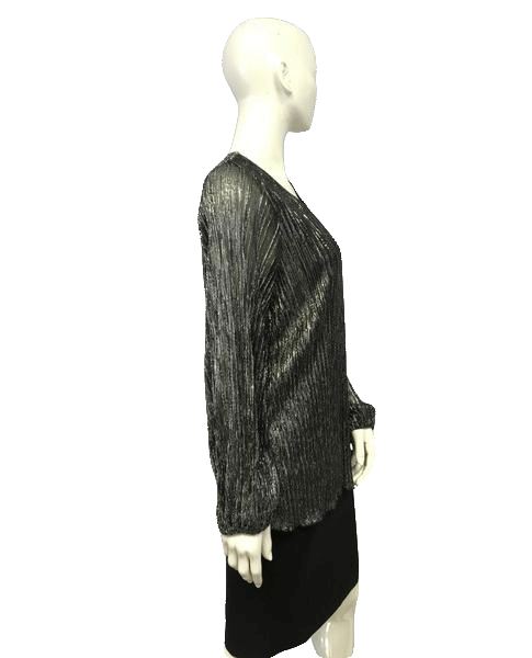 Linea by Louis Dell'Olio Silver Lame Top Size 1X SKU 000051