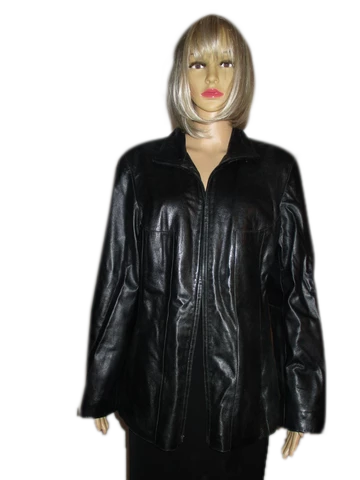 KENNETH COLE Coat Black Leather Size L SKU 000245-2