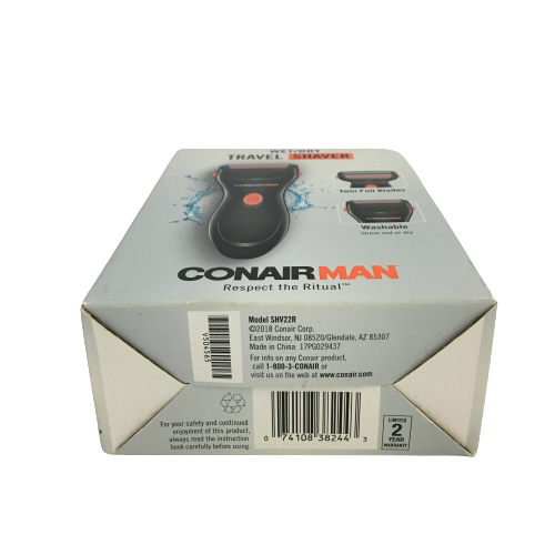 ConairMan Wet/Dry Travel Shaver SKU 000330-3