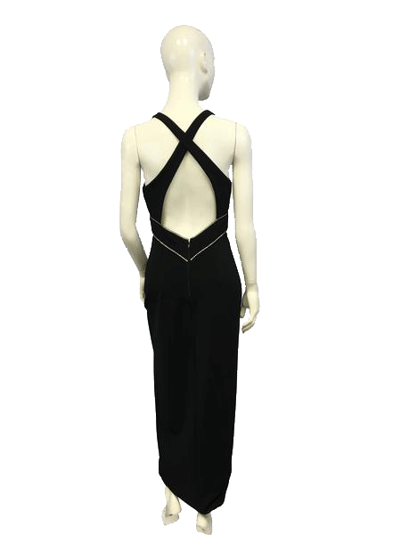 Load image into Gallery viewer, Dave &amp;amp; Johnny Black Long Formal Gown Embellished Size 8 SKU 000067
