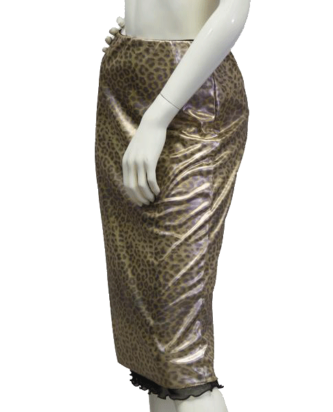 Metallic Cheetah Mesh Skirt Size M (SKU 000017)