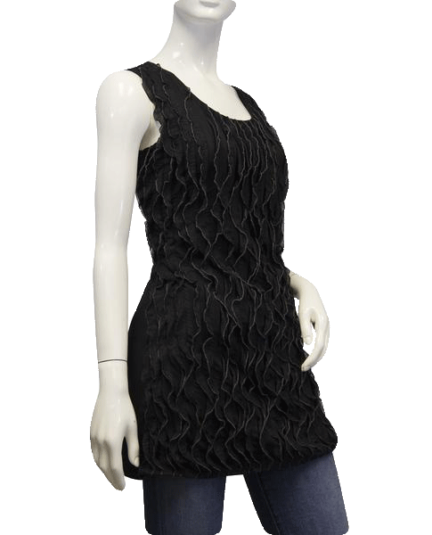 Load image into Gallery viewer, Ya 90&amp;#39;s Top Black Ruffles Size L SKU 000024
