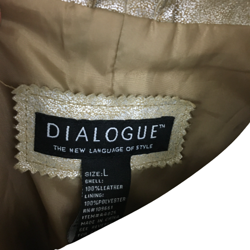 Dialogue Jacket Gold Metallic Leather Size L SKU 000338-7