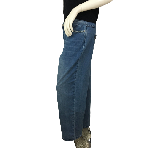 CJ Banks Denim Pants Cropped Stretch Embellished Trim Size 18W SKU 000338-3