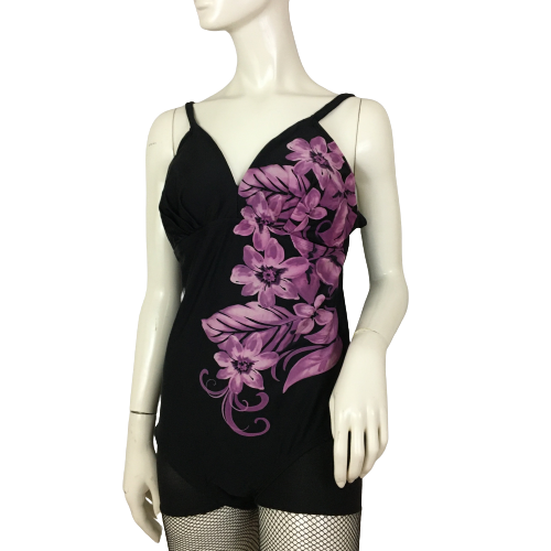 Merona One Piece Swim suit Black & Purple Size 1X SKU 000118-24