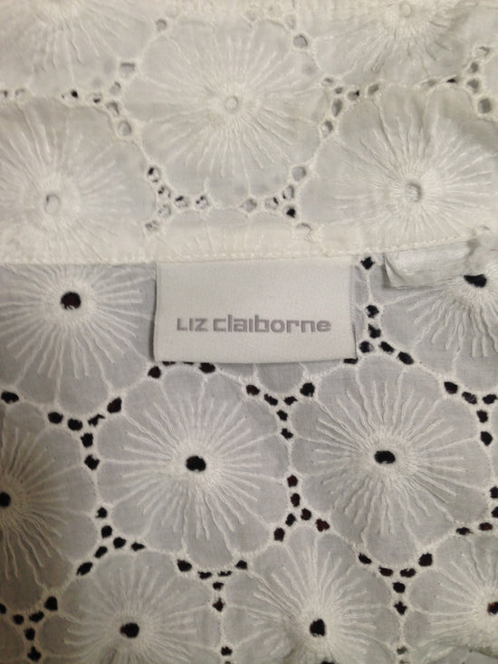 Liz Claiborne Blouse White Size M(SKU 000250-3)