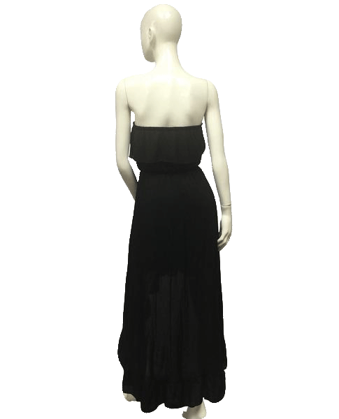 Black Strapless Ruffle Dress size S (SKU 000014)