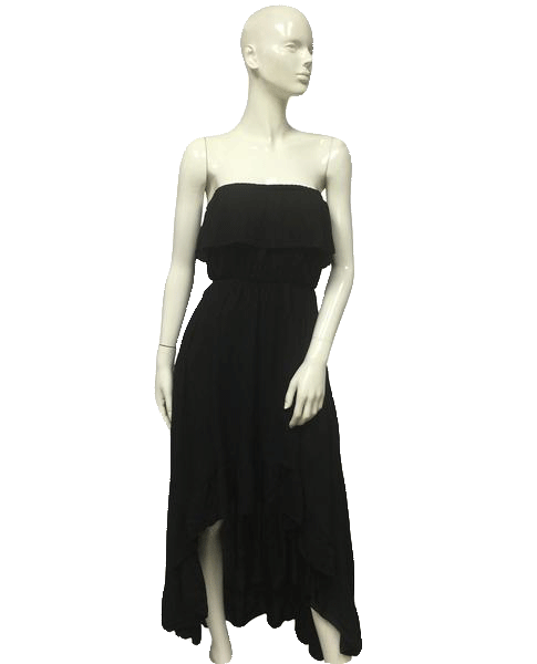 Black Strapless Ruffle Dress size S (SKU 000014)