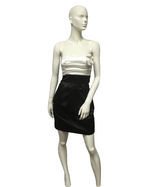 Load image into Gallery viewer, Black and White Strapless Cocktail Dress Size 3 (SKU 000014)
