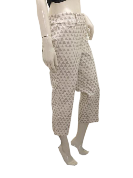 Ann Taylor Loft Capri Pants Off White Print Size 10 SKU 000251-5