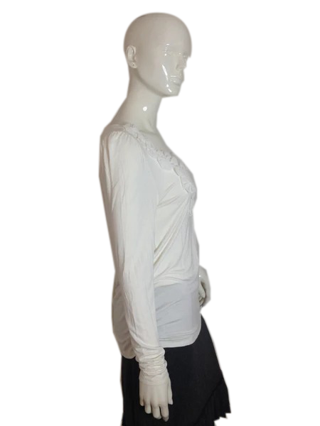Adrienne Vittadini 80's Long Sleeve Blouse White Size M SKU 000251-8