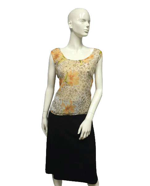 Load image into Gallery viewer, Surreal 90&amp;#39;s Happy Leopard Top Size 18 SKU 000096
