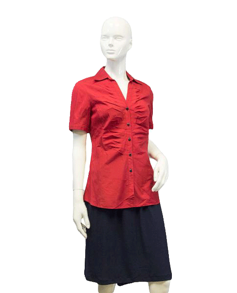 Load image into Gallery viewer, Lafayette 148 Red Short Sleeve Top Size 4 SKU 000087
