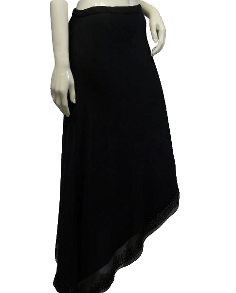 Cache 80's Skirt Asymmetrical Black Embellished Size 10 SKU 000013